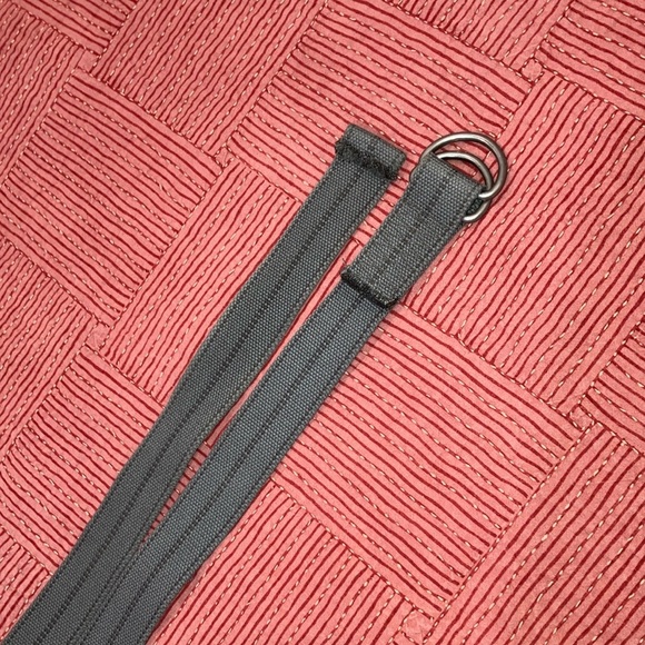 Gray canvas Fabric Belt with Silver tone Buckle - Picture 4 of 9